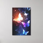 Glowing Night Butterflies Canvas Afdruk (Voorkant)