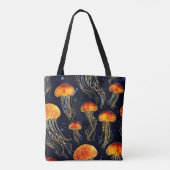 Glowing Ocean Jellyfish Art Tote Bag (Achterkant)