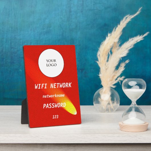 Glowing Orange Leather Share Wifi Network Fotoplaat (Zijkant)