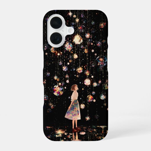 Glowing Orbs Starry Night iPhone 16 Hoesje (Achterkant)