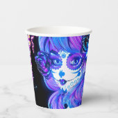 Glowing Party Ribbon Streamers Dag van de Doden Papieren Bekers (Voorkant)