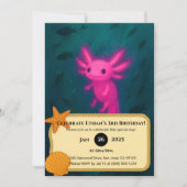 Glowing Pink Axolotl Underwater Birthday  Kaart (Voorkant)