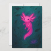 Glowing Pink Axolotl Underwater Birthday  Kaart (Achterkant)