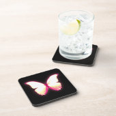 Glowing Pink Butterfly Coasters Bier Onderzetter (Rechterzijde)