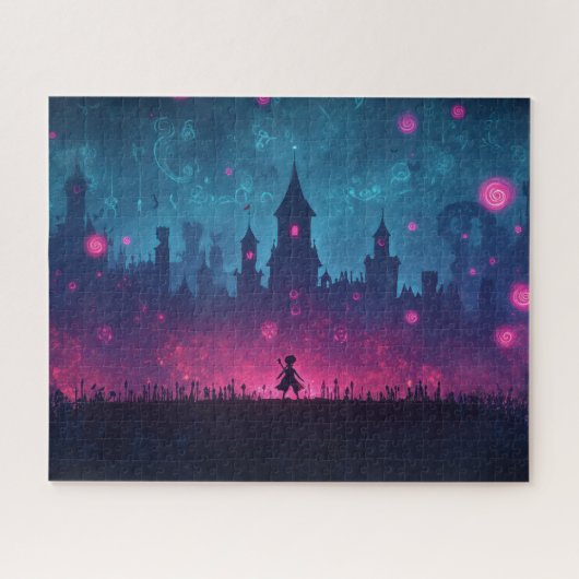 Glowing Pink Fairy World Legpuzzel (Horizontaal)