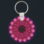 Glowing Pink Fantasy Flower | Abstract Neon Floral Sleutelhanger<br><div class="desc">A vibrant and mystical floral design featuring a glowing magenta flower with soft,  velvet-like petals. Elegant curved white filaments with pollen tips radiate from the dark center,  giving it a bioluminescent or fantasy garden look. Perfect for nature lovers who appreciate a modern,  artistic twist on botanical art.</div>