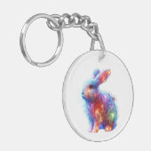 Glowing Prism Rabbit – Eetherische Neon Light Anim Sleutelhanger (Voorkant Links)