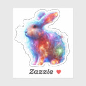 Glowing Prism Rabbit – Eetherische Neon Light Anim Sticker (Vel)