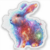 Glowing Prism Rabbit – Eetherische Neon Light Anim Sticker (Voorkant)