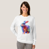 Glowing Prism Rabbit – Eetherische Neon Light Anim T-shirt (Voorkant volledig)