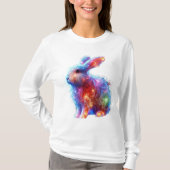 Glowing Prism Rabbit – Eetherische Neon Light Anim T-shirt (Voorkant)