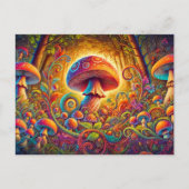 glowing psychedelic mushroom in a magical landscap briefkaart (Voorkant)