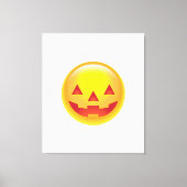 Glowing Pumpkin Emoji Canvas Afdruk (Voorkant)