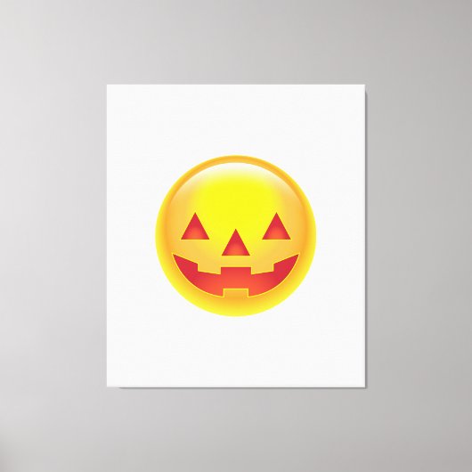 Glowing Pumpkin Emoji Canvas Afdruk (Voorkant)