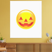 Glowing Pumpkin Emoji Canvas Afdruk (Insitu (Woonkamer))