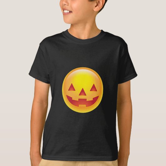 Glowing Pumpkin Emoji T-shirt (Voorkant)