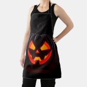 Glowing Pumpkin Halloween Apron Schort (Insitu)