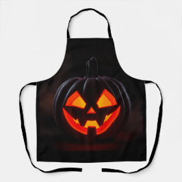 Glowing Pumpkin Halloween Apron Schort