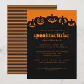 Glowing Pumpkins Halloween Bash Uitnodiging (Voorkant / Achterkant)