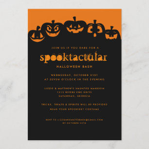 Glowing Pumpkins Halloween Bash Uitnodiging