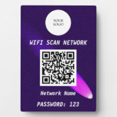 Glowing Purple Leather Free Wifi Scan & QR Code Fotoplaat (voorkant)