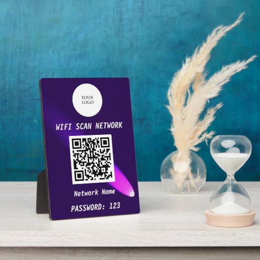 Glowing Purple Leather Free Wifi Scan & QR Code Fotoplaat (Zijkant)