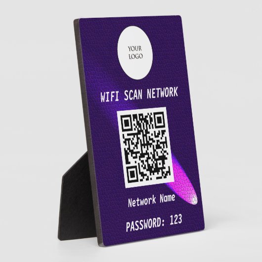 Glowing Purple Leather Free Wifi Scan & QR Code Fotoplaat (Zijkant)
