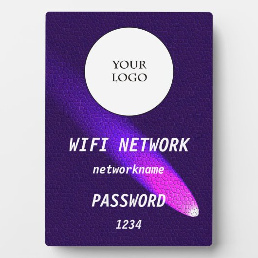 Glowing Purple Leather Share Wifi Network Fotoplaat (voorkant)