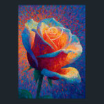 Glowing Rose Pointillism Flower Art Poster<br><div class="desc">Colorful pointillist painting of a radiant blooming rose. Thousands of vibrant dots create a luminous neo-impressionist floral composition filled with warm light and delicate petals.</div>
