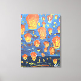 Glowing Sky Lantaarn Festival Canvas Afdruk