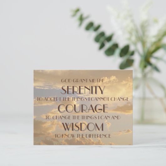 Glowing Sky Serenity Prayer Briefkaart (Staand voorkant)