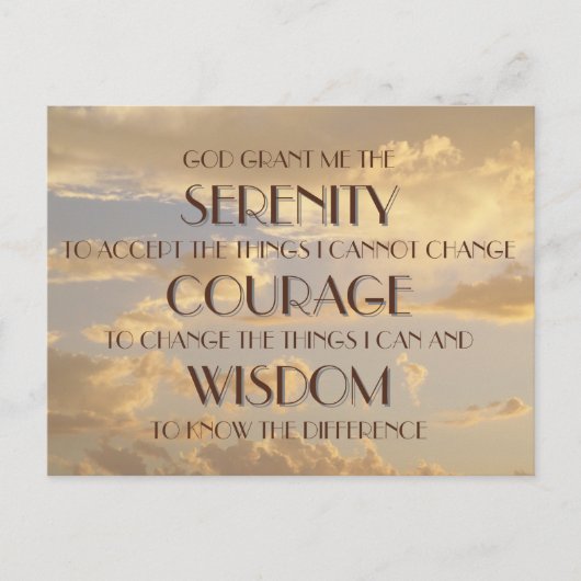 Glowing Sky Serenity Prayer Briefkaart (Voorkant)