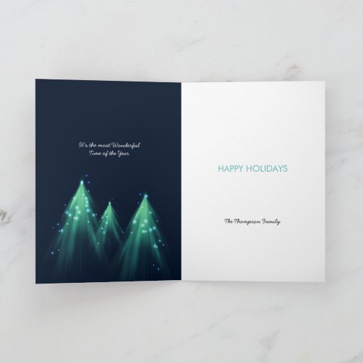 Glowing Sparkle Christmas Tree Kaart (Binnen)