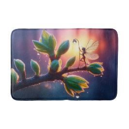 Glowing sunrise background with winged creature badmat