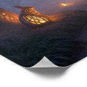 Glowing Twilight Forest with Wooden Animals Poster (Hoek)