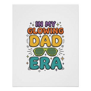 Glowing Vader Tijdperk Retro Zonnebril Vader T-shi Perfect Poster