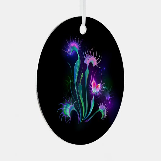Glowing Venus Flytrap Metalen Ornament (Voorkant Rechts)