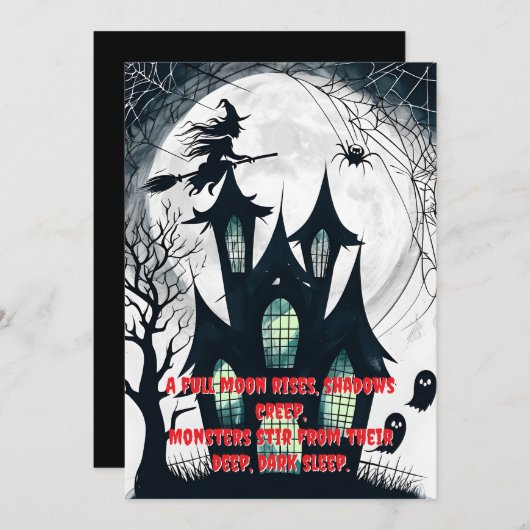 Glowing Windows Haunted House Kaart (Voorkant / Achterkant)