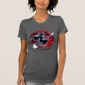 Glowing Witch Flying Red Moon T-shirt (Voorkant)