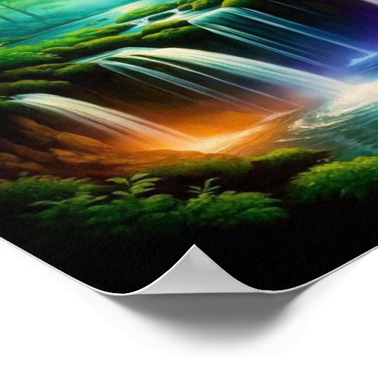 GlowingWaterFallForest Poster (Hoek)