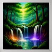 GlowingWaterFallForest Poster (Voorkant)