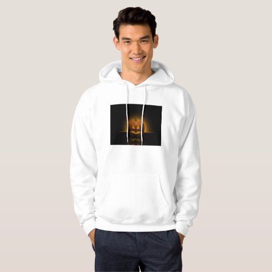 Glows Halloween Pumpkin Mannen Hoodie (Voorkant volledig)