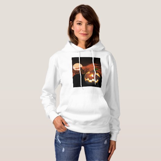 Glows Halloween Pumpkin Spooky Hoodie (Voorkant volledig)