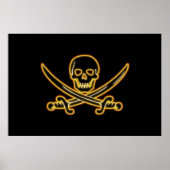 Glows Jolly Roger Pirate Flag Poster (Voorkant)