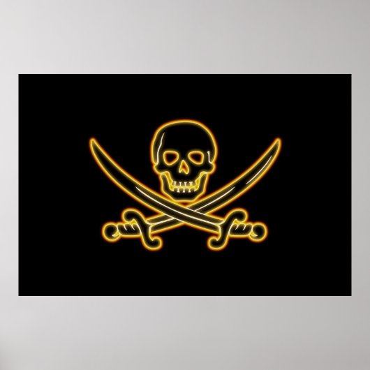 Glows Jolly Roger Pirate Flag Poster (Voorkant)