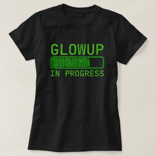 Glowup In Uitvoering Glitter T-shirt (Design voorkant)