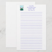 Gloxinia African Violet Flower Lined Stationery Briefpapier (Voorkant / Achterkant)