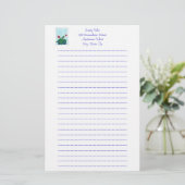 Gloxinia African Violet Flower Lined Stationery Briefpapier (Staand voorkant)