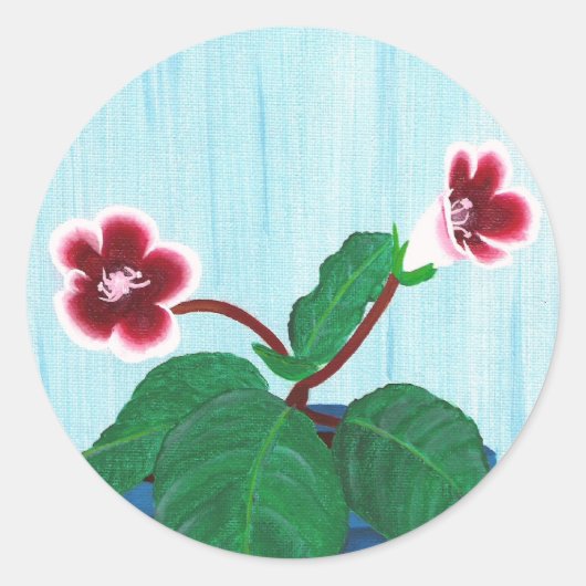 Gloxinia African Violet Flower Stickers (Voorkant)