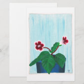 Gloxinia Afrikaans Viooltje Bloem Briefpapier (Voorkant / Achterkant)